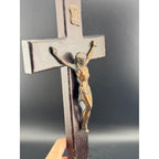Vintage Wooden Crucifix with Metal Jesus