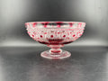 Footed Red & Clear Crystal Bowl - Image 1