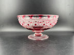 Footed Red & Clear Crystal Bowl - Image 1
