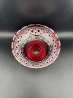 Footed Red & Clear Crystal Bowl - Image 3