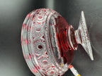 Footed Red & Clear Crystal Bowl - Image 5