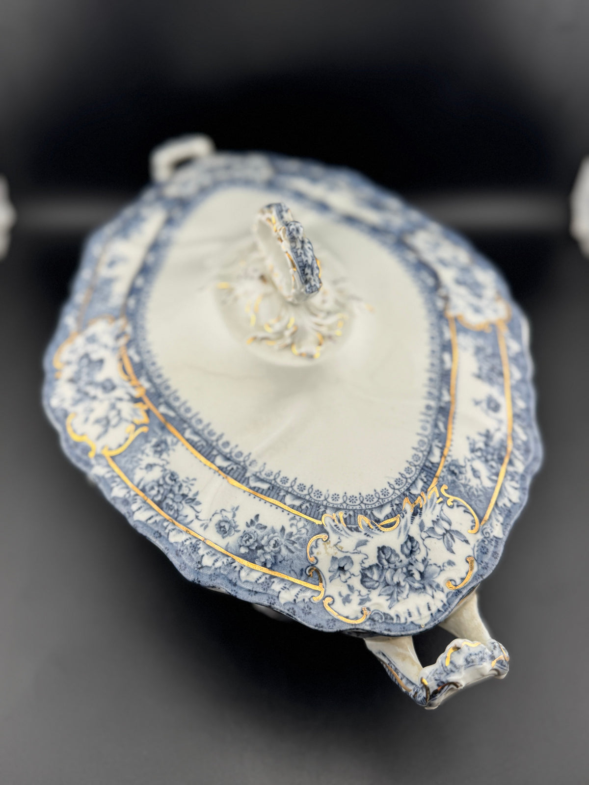 VTG Wedgewood Flow Blue Tureen - Image 4