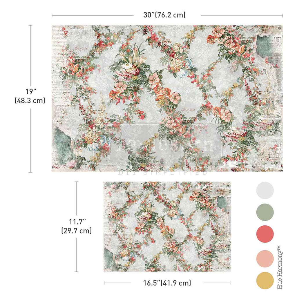 Double Delight Decoupage Fiber Paper Set - Jardin Fleuri - Image 1