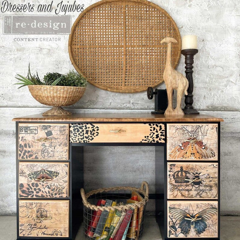 Decoupage Decor Tissue Paper 19 X30 -Skull Chinoiserie - Image 3