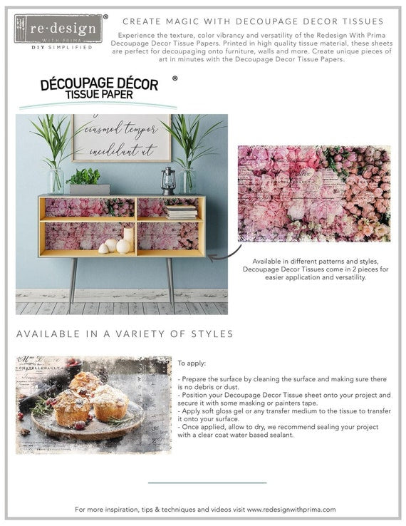 Decoupage Decor Tissue Paper 19 X30 -Skull Chinoiserie - Image 6