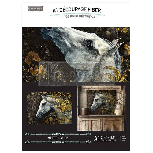 A1 Decoupage Fiber Paper - Majestic Gallop - Image 2