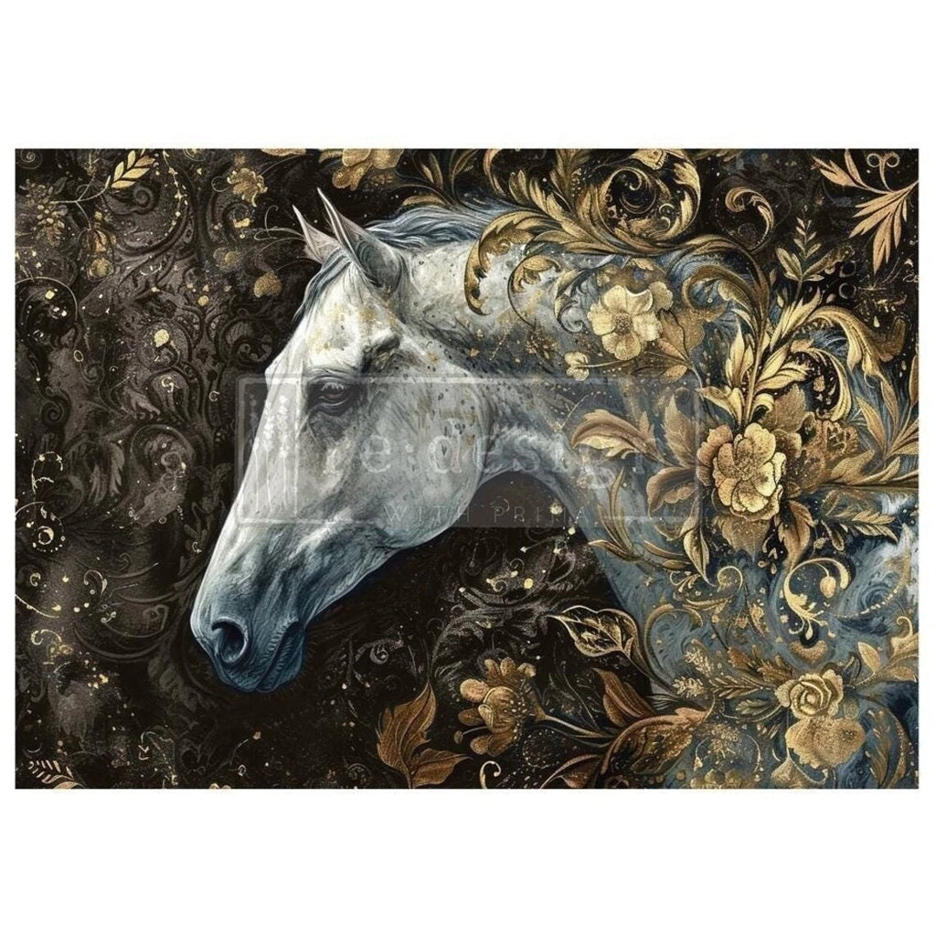 A1 Decoupage Fiber Paper - Majestic Gallop - Image 1