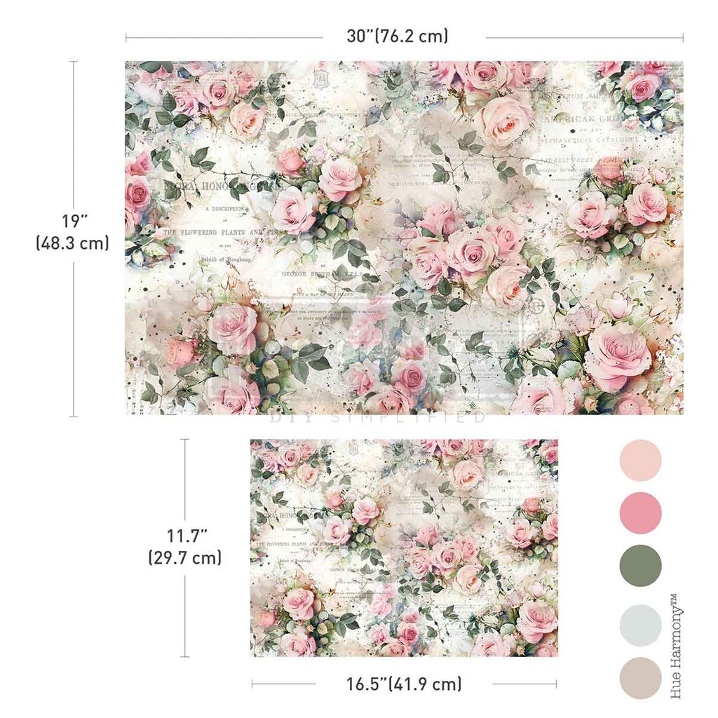 Double Delight Decoupage Fiber Paper Set – Rosy Reverie - Image 1