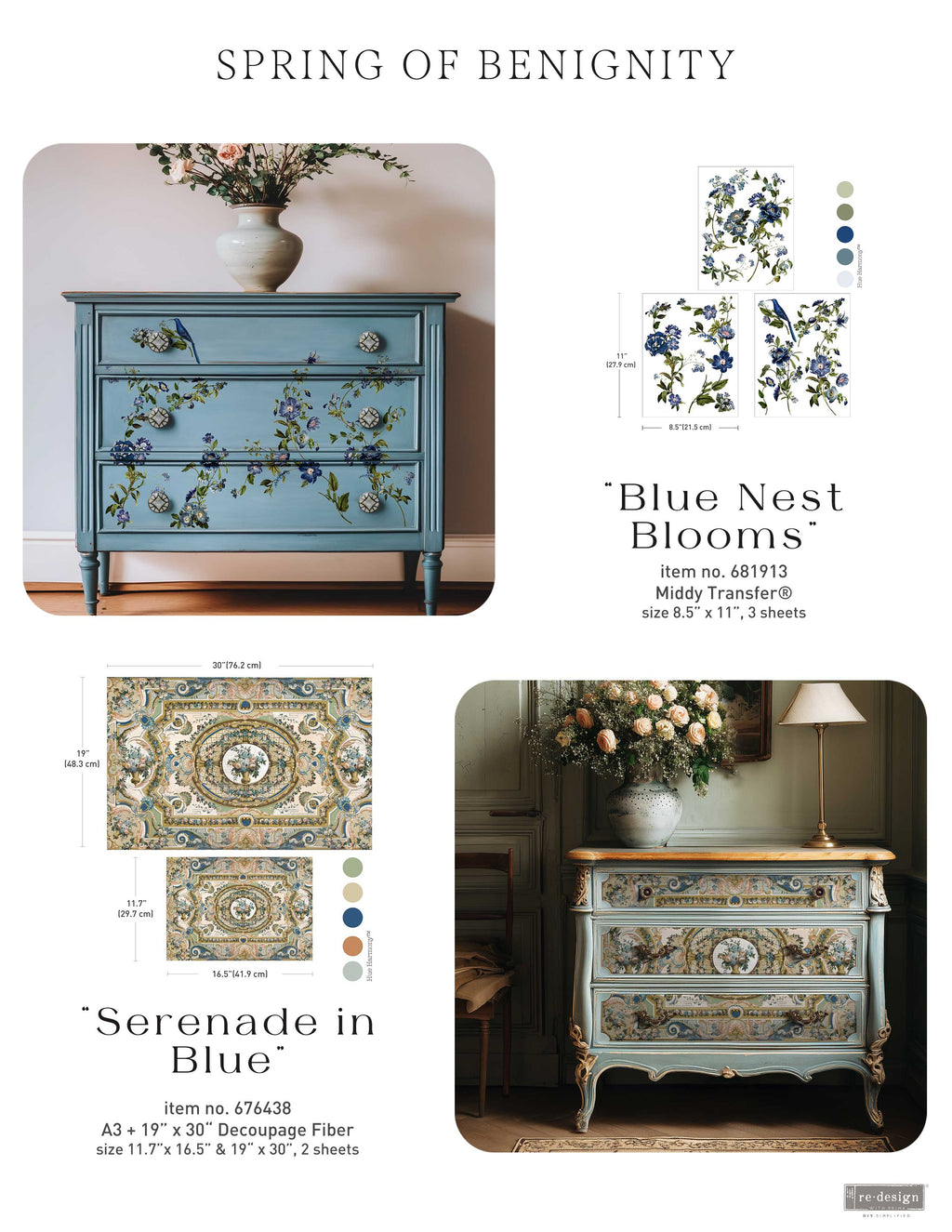 Double Delight Decoupage Fiber Paper Set - Serenade In Blue - Image 3