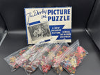 Vintage Derby Jig Picture Puzzle Pieces, Crafting