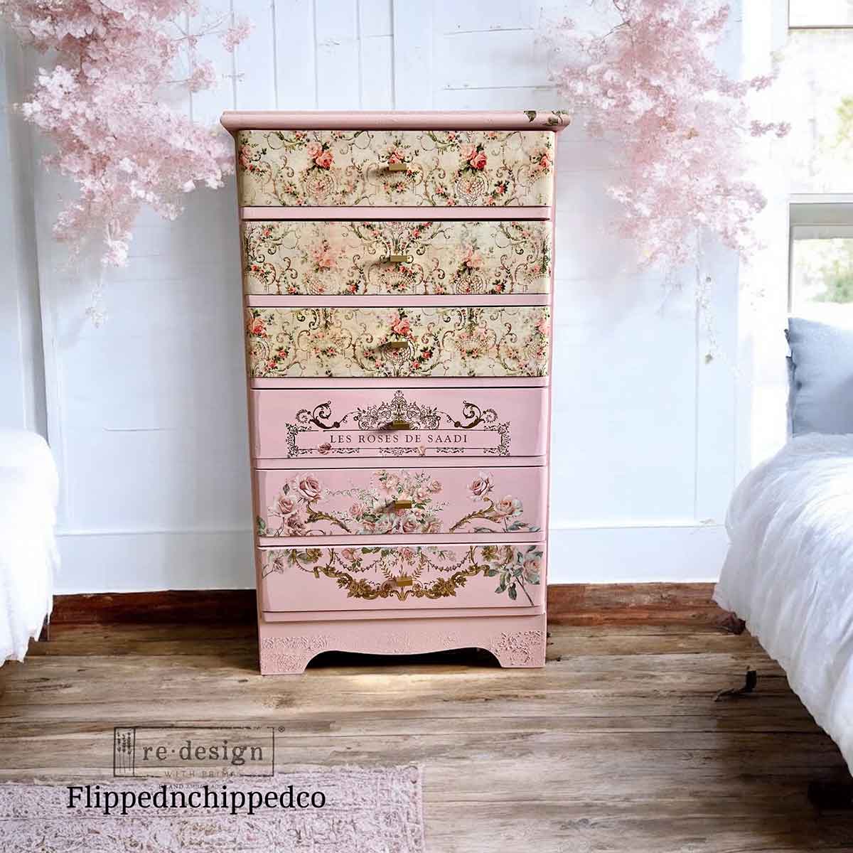 Double Delight Decoupage Fiber Paper Set – Blushing Bloom - Image 5