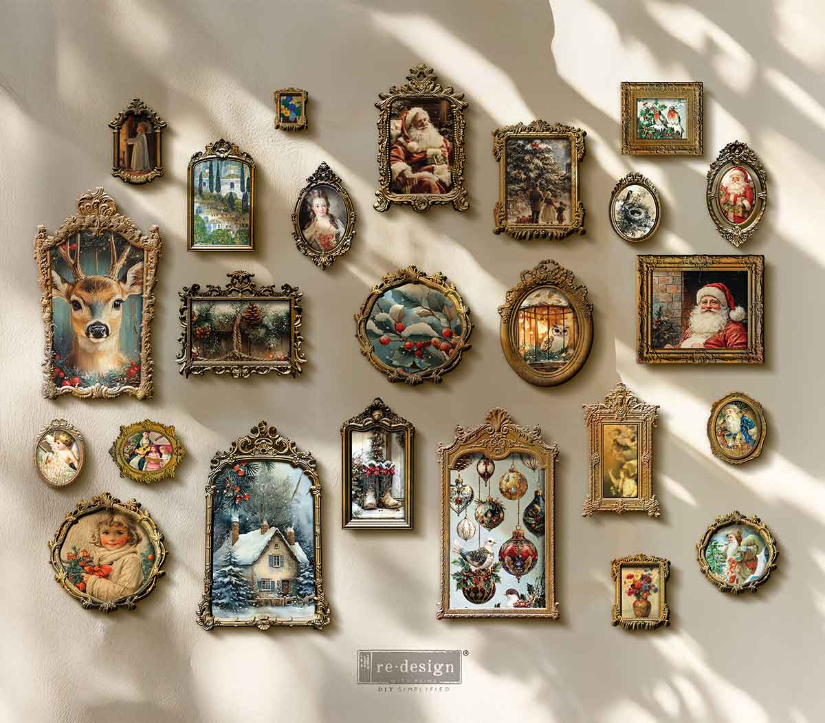 re·design with prima Vintage Style Christmas Postcards Set of 9 - Image 3