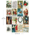 A4 Season's Greetings From The Past Christmas Vintage Transfer - Image 1