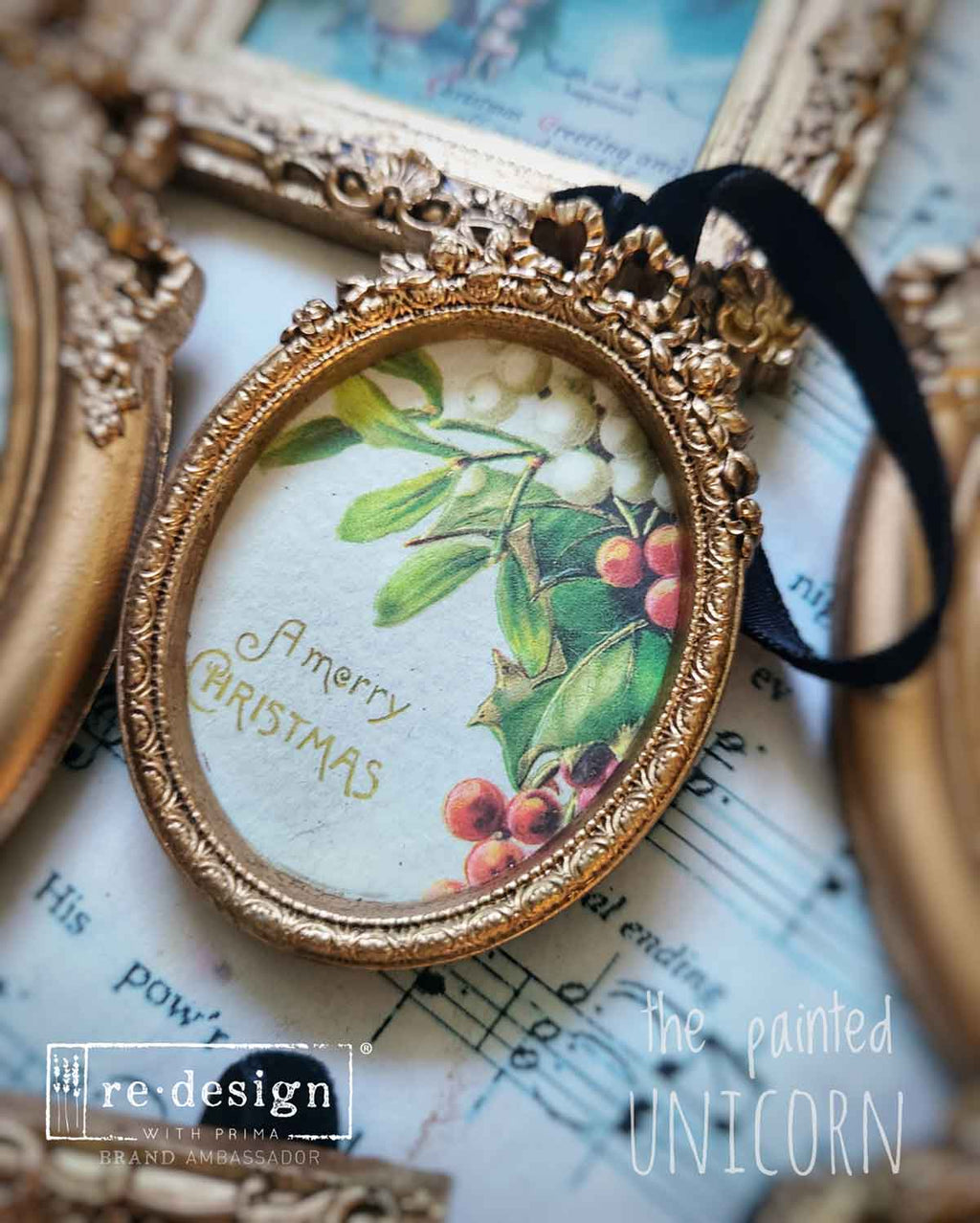 A4 Season's Greetings From The Past Christmas Vintage Transfer - Image 4
