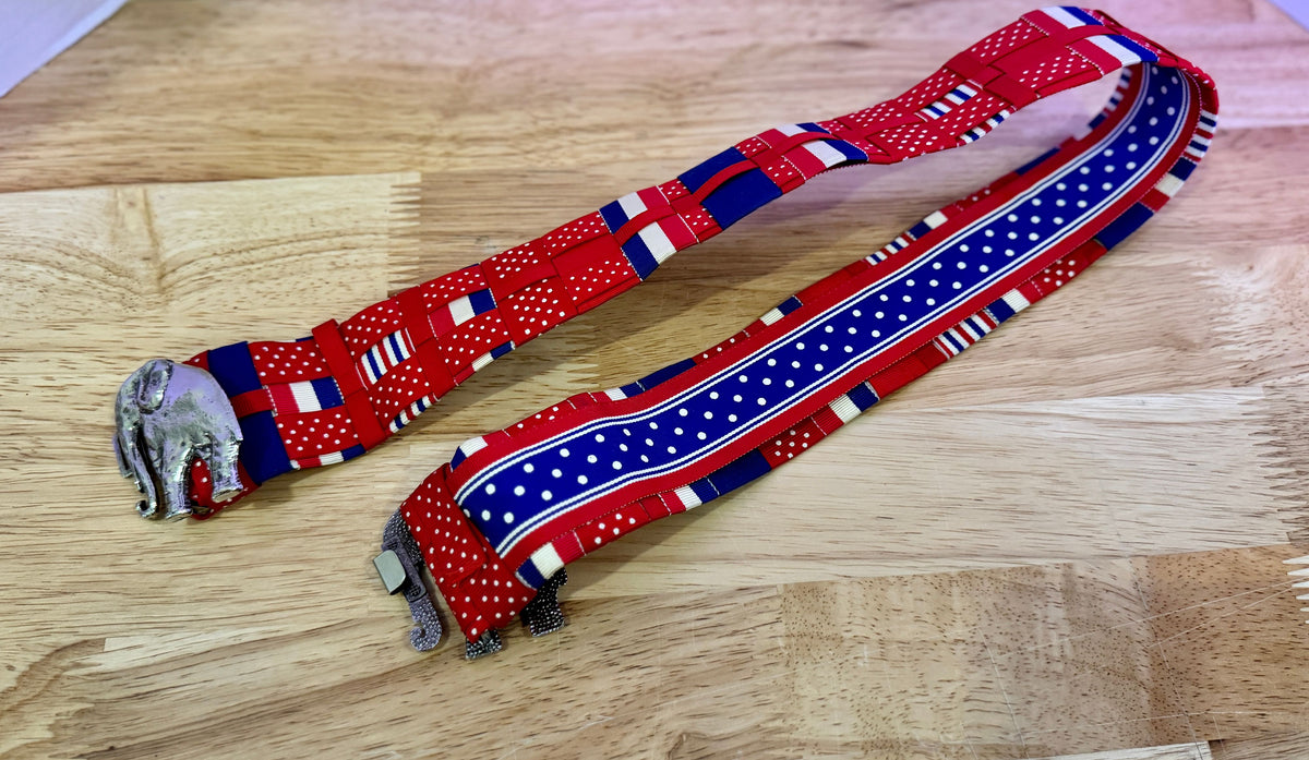 VTG Woven Ribbon Republican Elephant Belt - Image 2