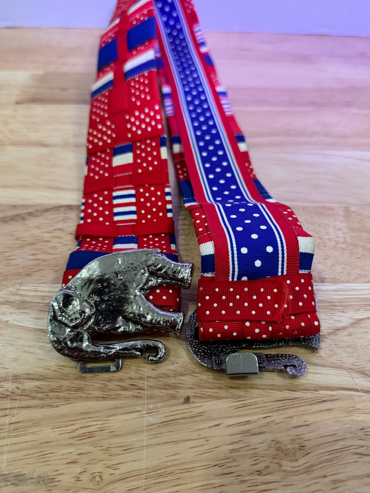 VTG Woven Ribbon Republican Elephant Belt - Image 3