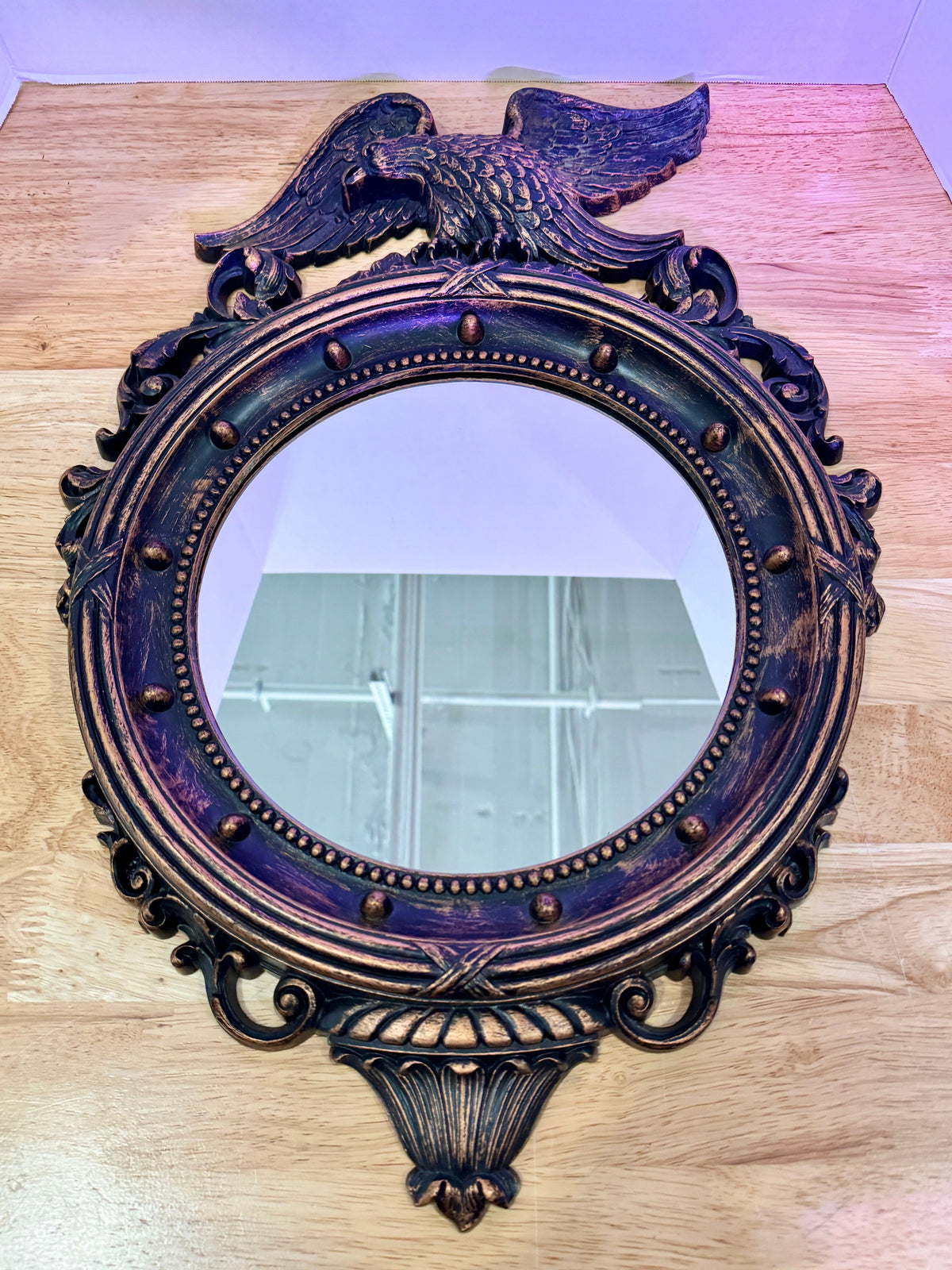 Federal Eagle Porthole Mirror Copyright MCMLIX Dart Ind. Coppercraft Guild 4007 - Image 5