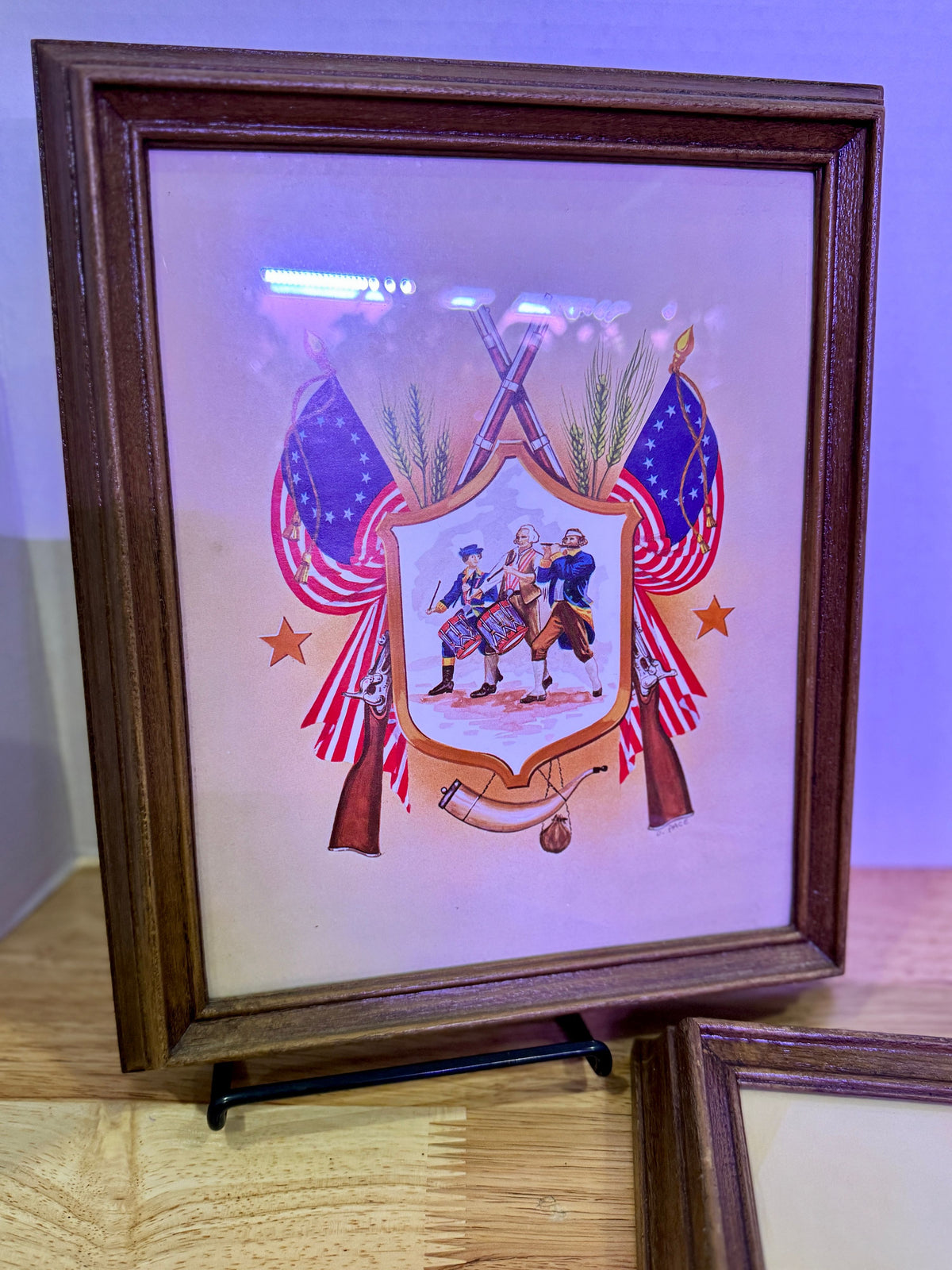 VTG Intercraft Industries Americana Framed Prints Pair 8x10 Spirit of 76 MCM - Image 2