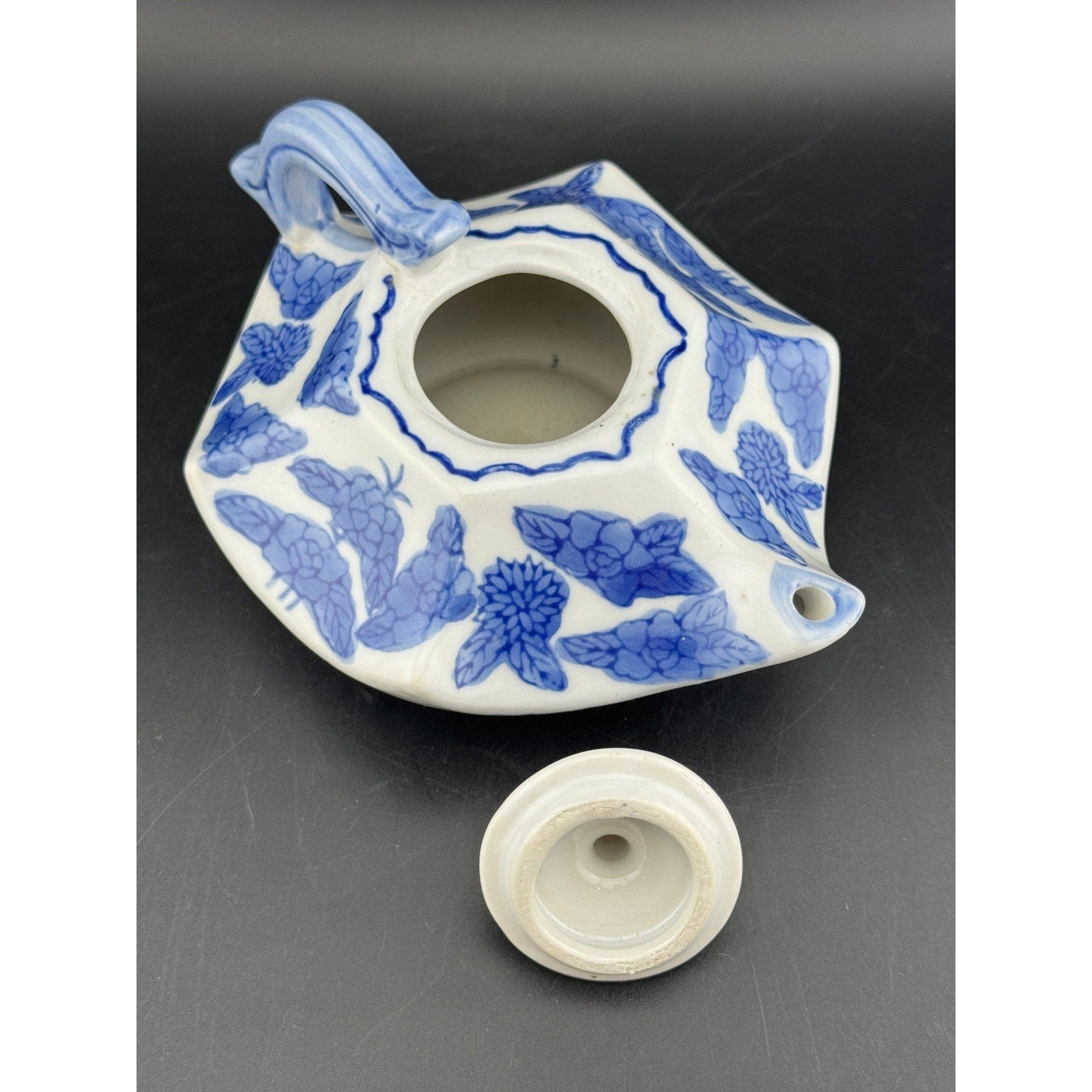 Vintage Miniature Hexagon Shaped Teapot