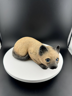 Vintage 1982 Sandcast Siamese Cat Figurine