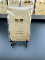 Bookish Quote Earrings - Gold Heart Jane Austen