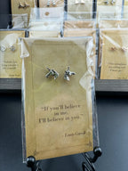 Bookish Quote Earrings - Silver Unicorn Lewis Carroll