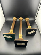 Set of Three Century Two-Tone Brass Taper Candlesticks