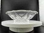 Vintage Anchor Hocking "TEARDROPS & DOTS 920" Clear Glass Footed Bowl