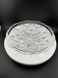 Vintage Anchor Hocking "TEARDROPS & DOTS 920" Clear Glass Footed Bowl