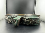 Handmade Pottery, Blue Apple Bowl or Serving Dish