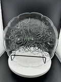 Pressed Glass Rose Pattern Serving Plate/Platter