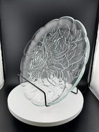 Pressed Glass Rose Pattern Serving Plate/Platter
