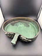 Handmade Pottery, Blue Apple Bowl or Serving Dish