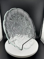 Pressed Glass Rose Pattern Serving Plate/Platter