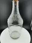 Vintage Grape Pattern Clear Glass Decanter Bottle with Stopper Empty Bottle