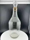 Vintage Grape Pattern Clear Glass Decanter Bottle with Stopper Empty Bottle