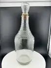 Vintage Grape Pattern Clear Glass Decanter Bottle with Stopper Empty Bottle
