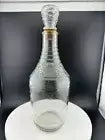 Vintage Grape Pattern Clear Glass Decanter Bottle with Stopper Empty Bottle