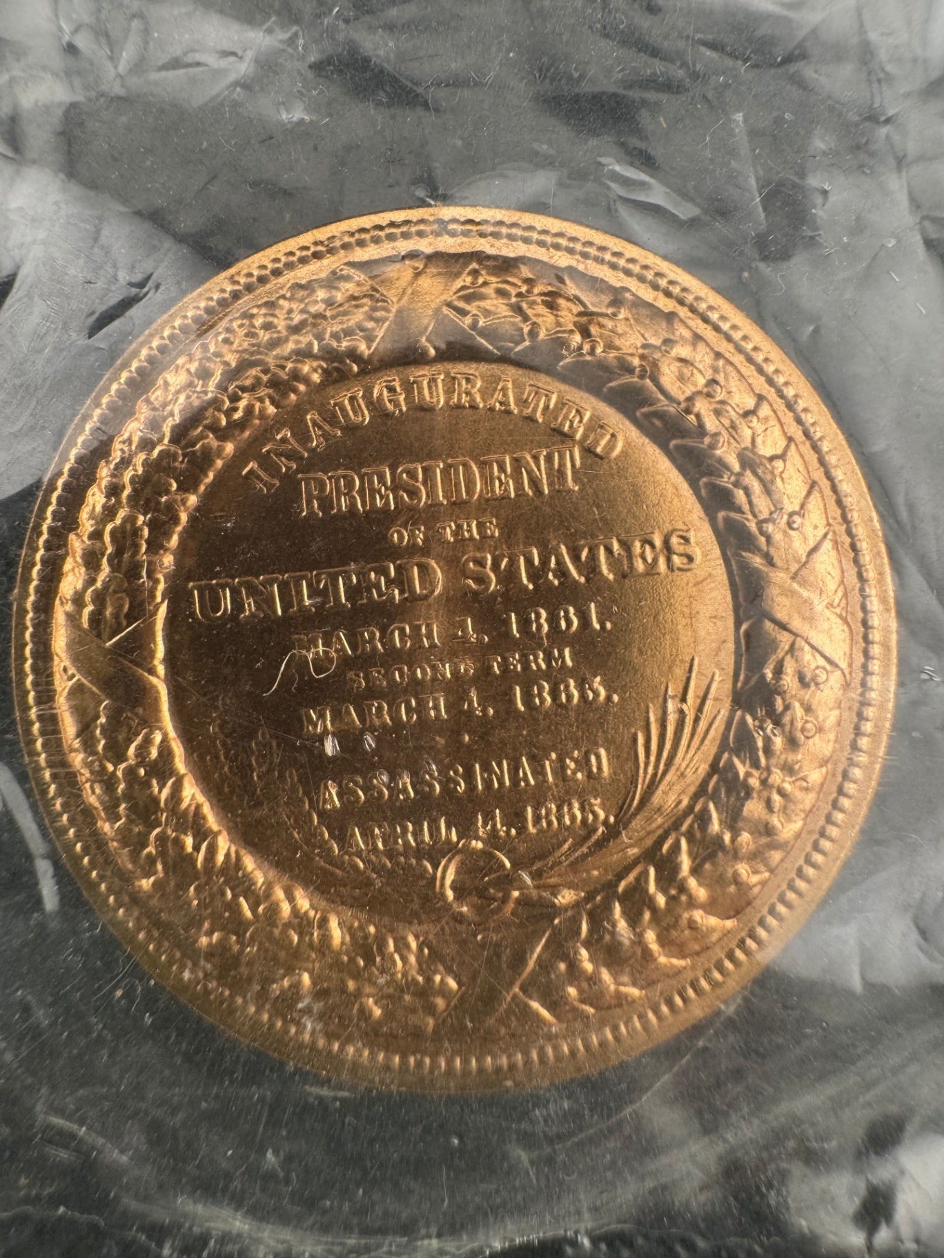 Abraham Lincoln Inaugurated President Souvenir Coin