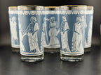 Set of 5 Vintage Jeanette Jasperware Hellenic Tumblers
