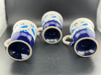 Set of 3 Pedestal Blue Bird Mugs