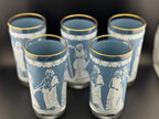 Set of 5 Vintage Jeanette Jasperware Hellenic Tumblers