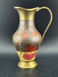 Vintage Brass Enamel Pitcher