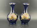 Vintage Kutani Cobalt Blue Porcelain Vase, Pair