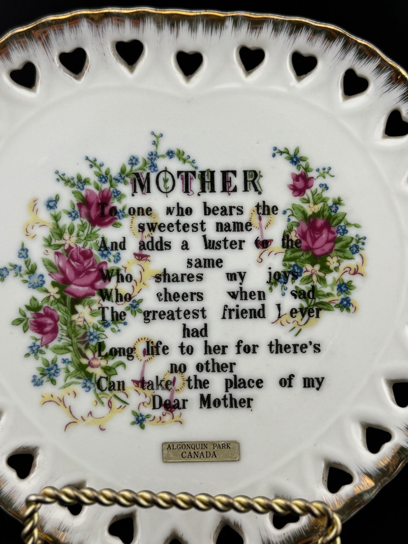 Vintage Decorative "Mother" Plate