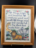 Framed Nursery Cross Stitch