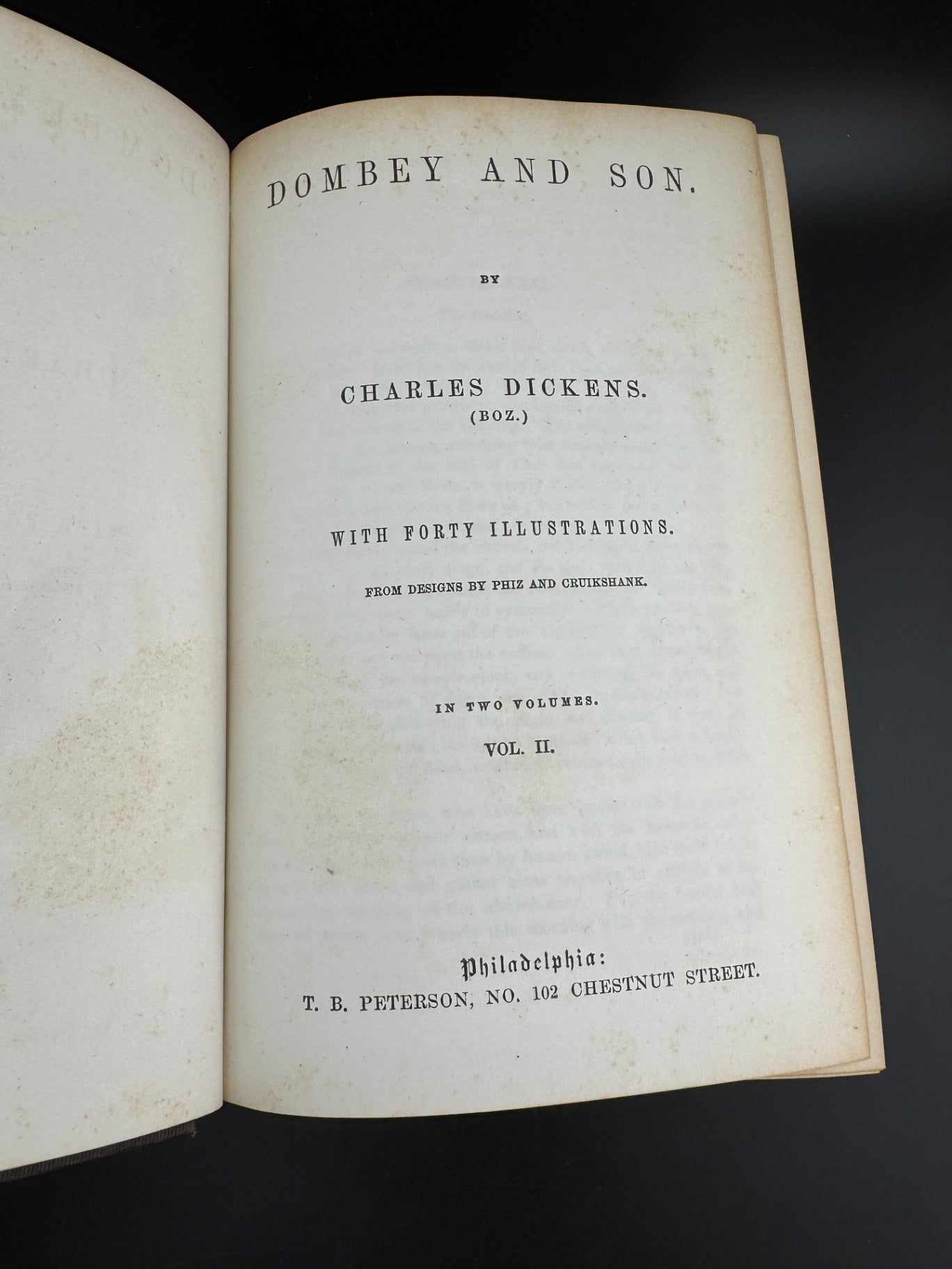 Charles Dickens "Dombey and Son - Volume II" - The Peterson's Duodecimo Edition
