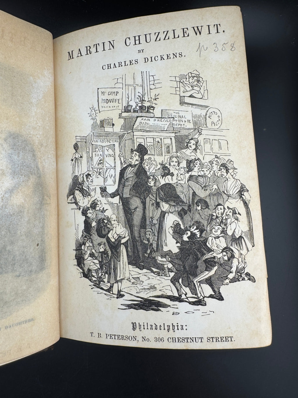 Charles Dickens "Martin Chuzzlewit - Volume I" - The Peterson's Duodecimo Edition