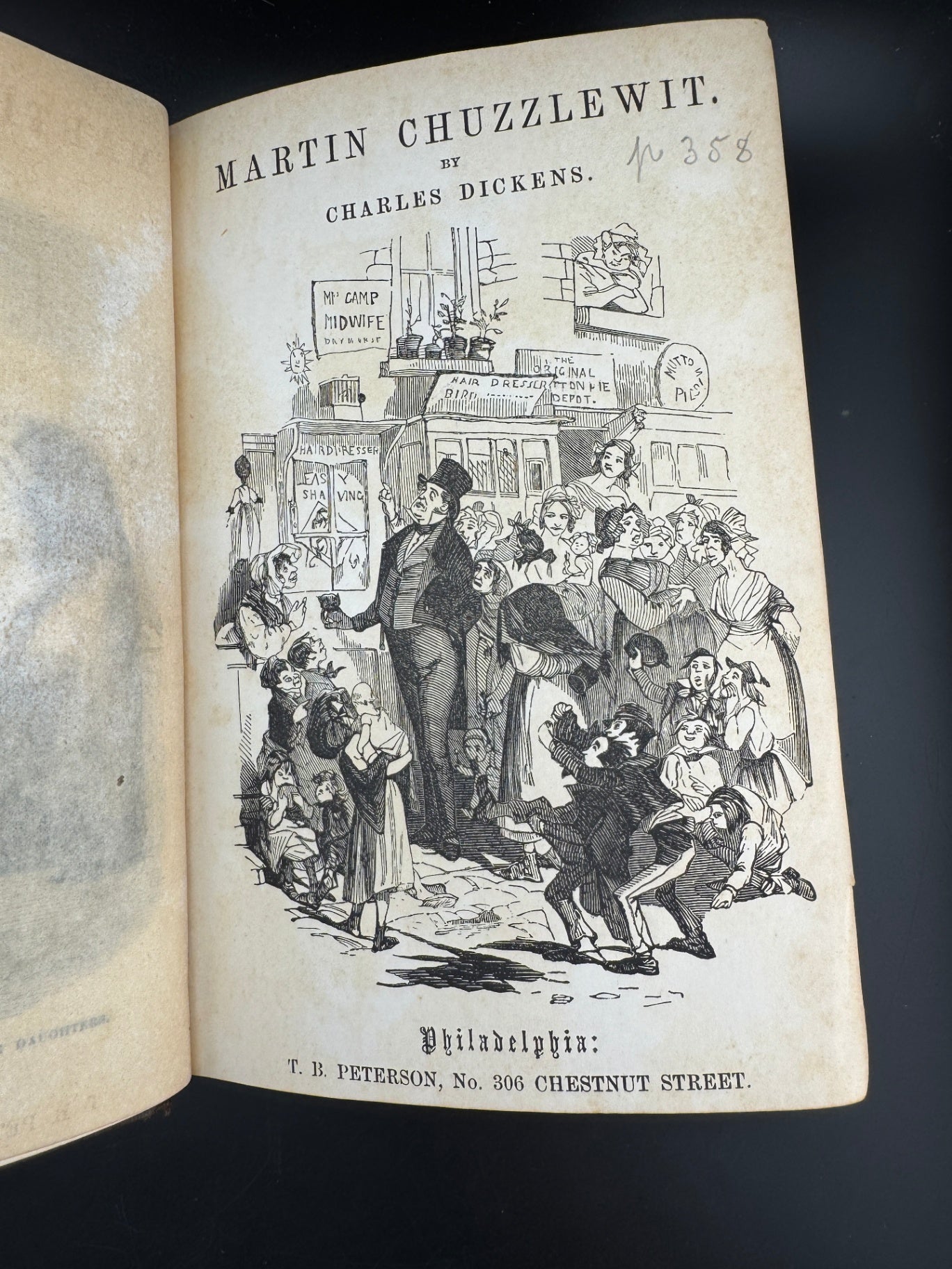 Charles Dickens "Martin Chuzzlewit - Volume I" - The Peterson's Duodecimo Edition