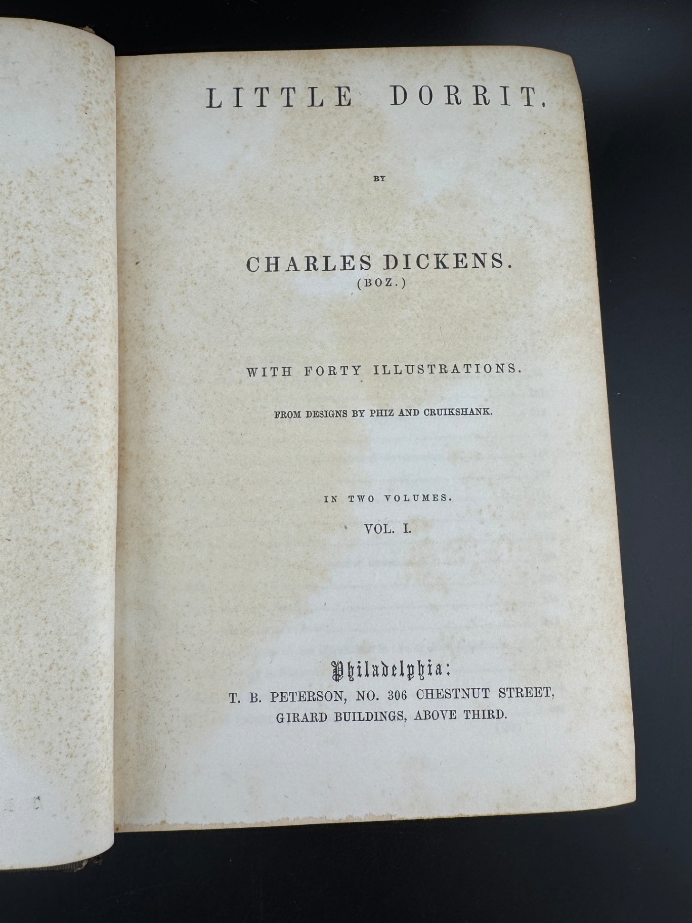 Charles Dickens "Little Dorrit - Volume I" - The Peterson's Duodecimo Edition
